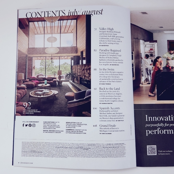 🍭7/$15 Architectural Digest Magazine July/August 2024 Golden State - Picture 2 of 4